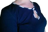 Блузка женская Капелька Темно-Синяя рукав 3/4 (три четверти) - детали отделки